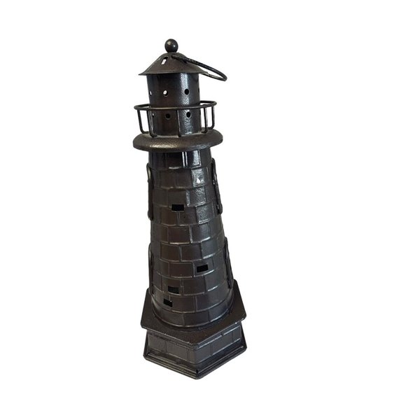 Vintage Art Deco Figural Lighthouse Candle Table Lamp Decorative 13 1/2" - Picture 9 of 14
